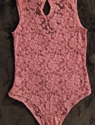 Lacy Pink V-Neck Bodysuit